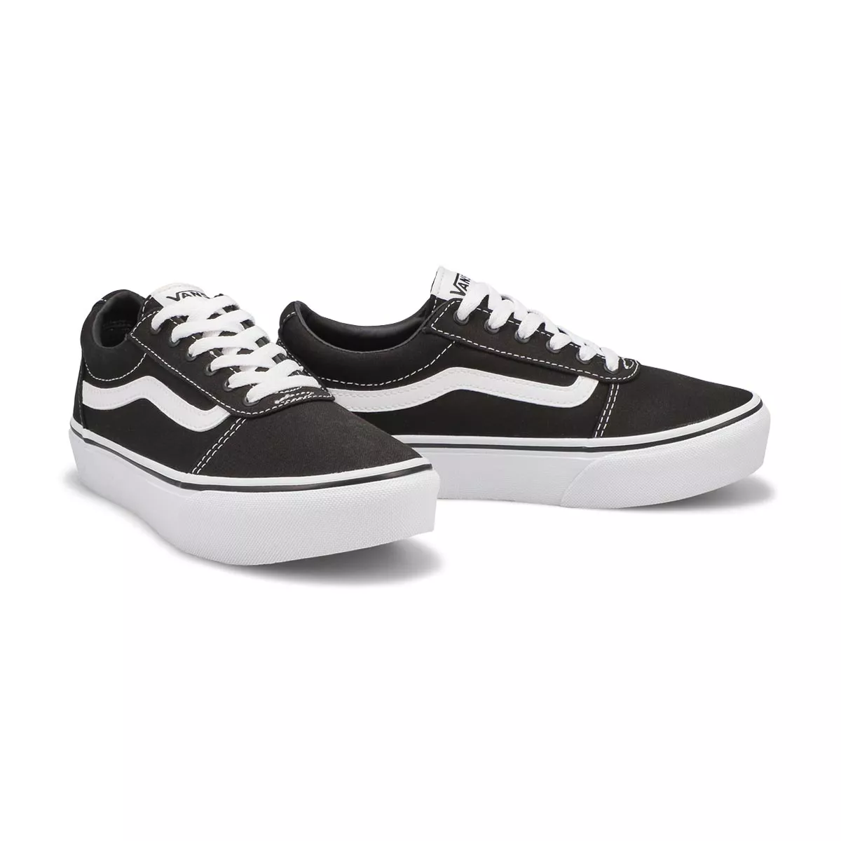 Cheap Vans, Baskets à lacets WARD PLATFORM, noir blanc, filles 0125