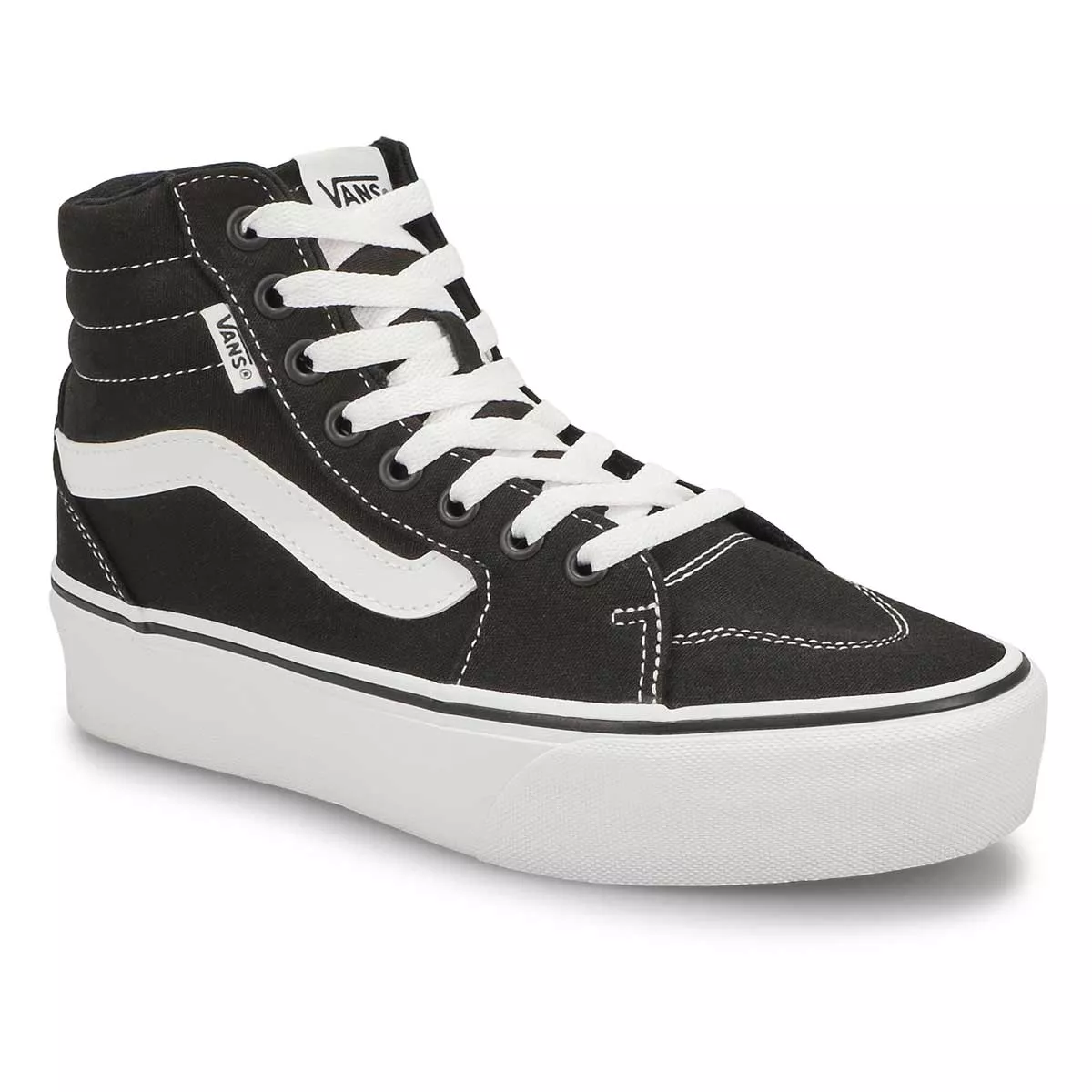 Cheap Vans, Women's Filmore Hi-Top Platform Sneaker - Black White 0125