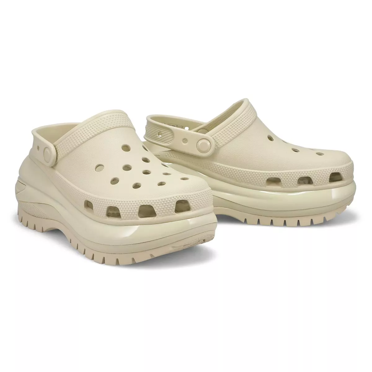 Affordable Crocs, Women's Classic Mega Crush Platform Clog - Bone 0127