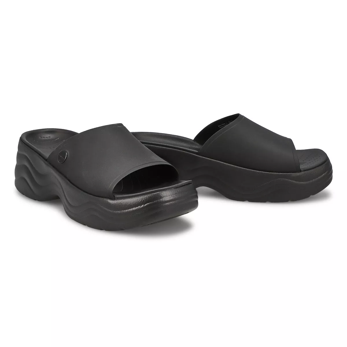 Cheap Crocs, Women's Skyline Platform Slide Sandal - Black 0127