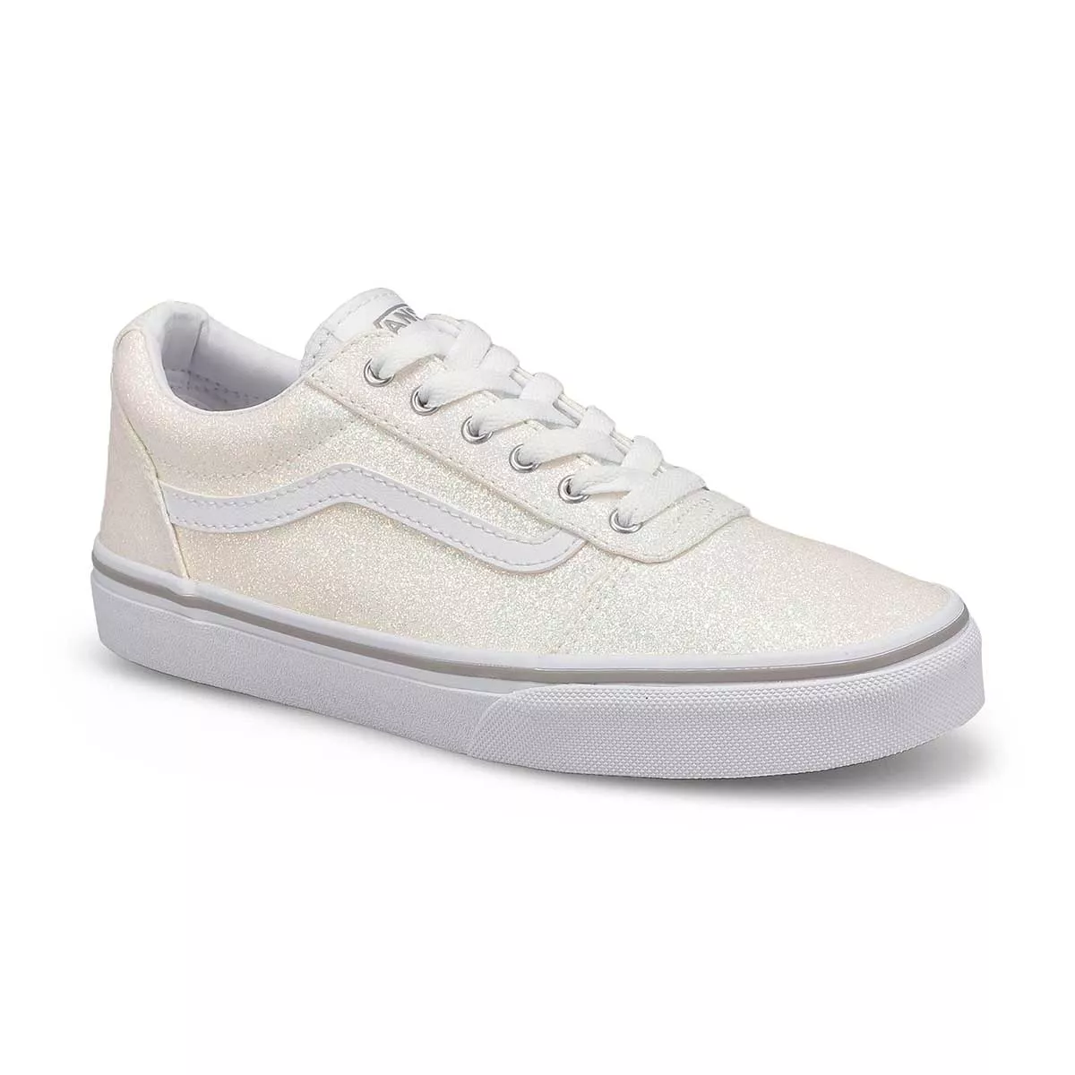 Vans, Baskets WARD GLITTER, blanc printanier, enfants 0125