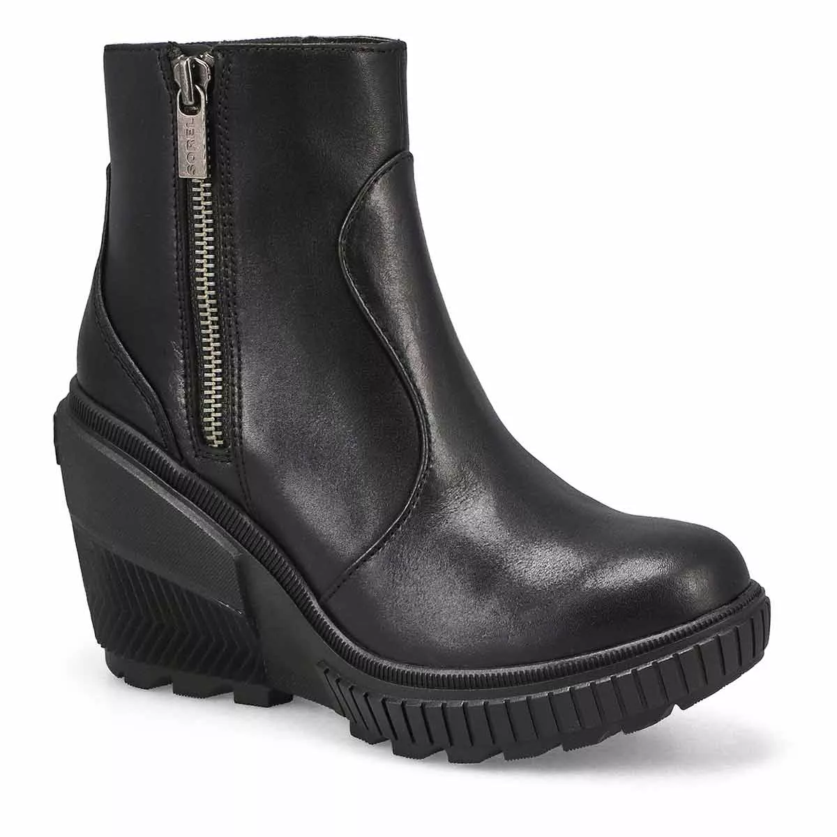 Sorel, Botte compensée imperméable ONA AVE ZIP WEDGE, noir noir, femmes 0117