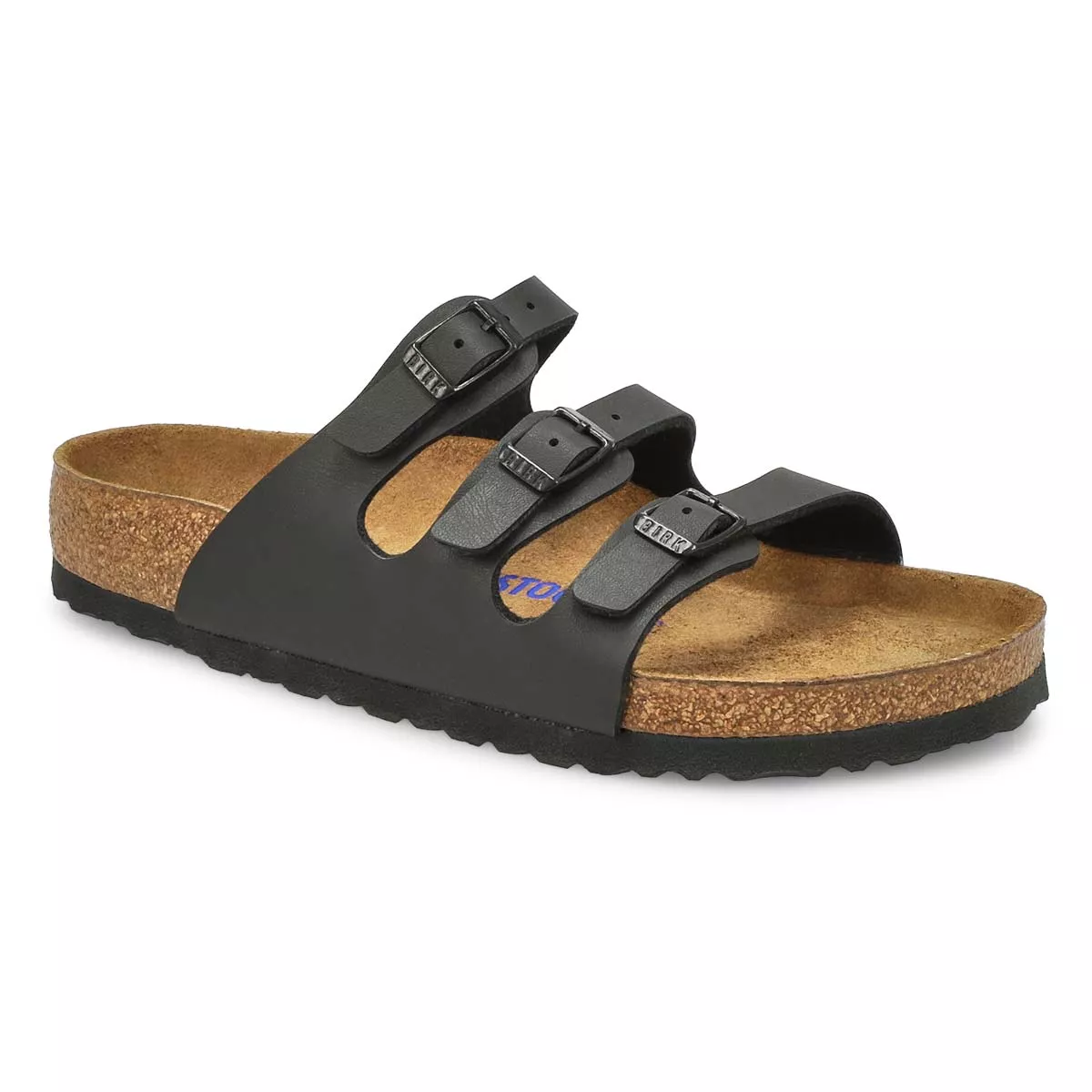 Birkenstock, Women's Florida Soft Birko-Flor 3-Strap Sandal - Black 0119