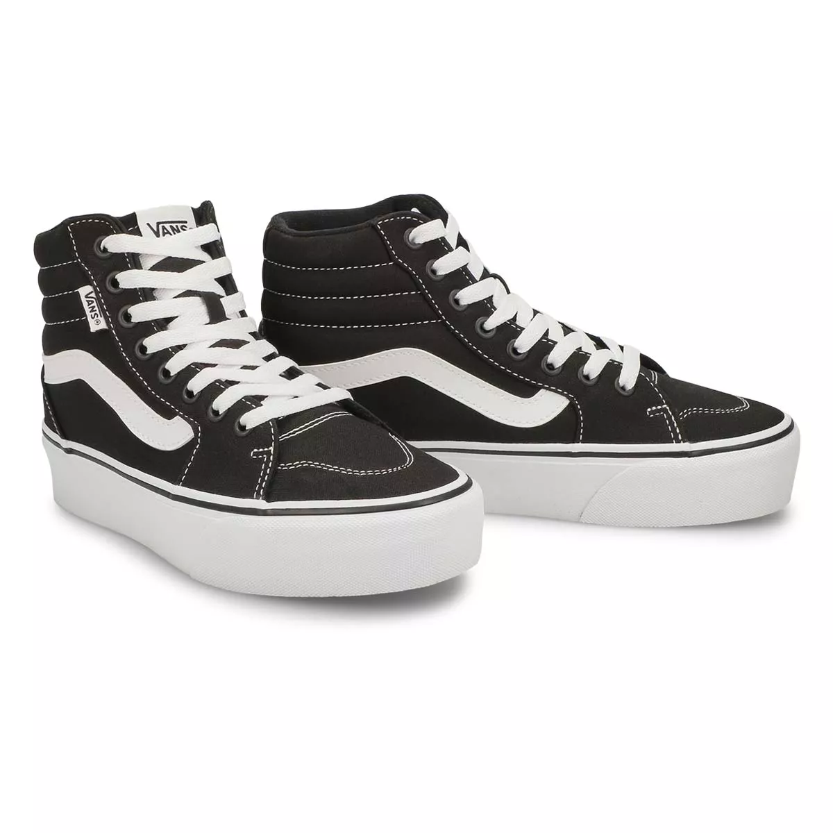 Cheap Vans, Women's Filmore Hi-Top Platform Sneaker - Black White 0125