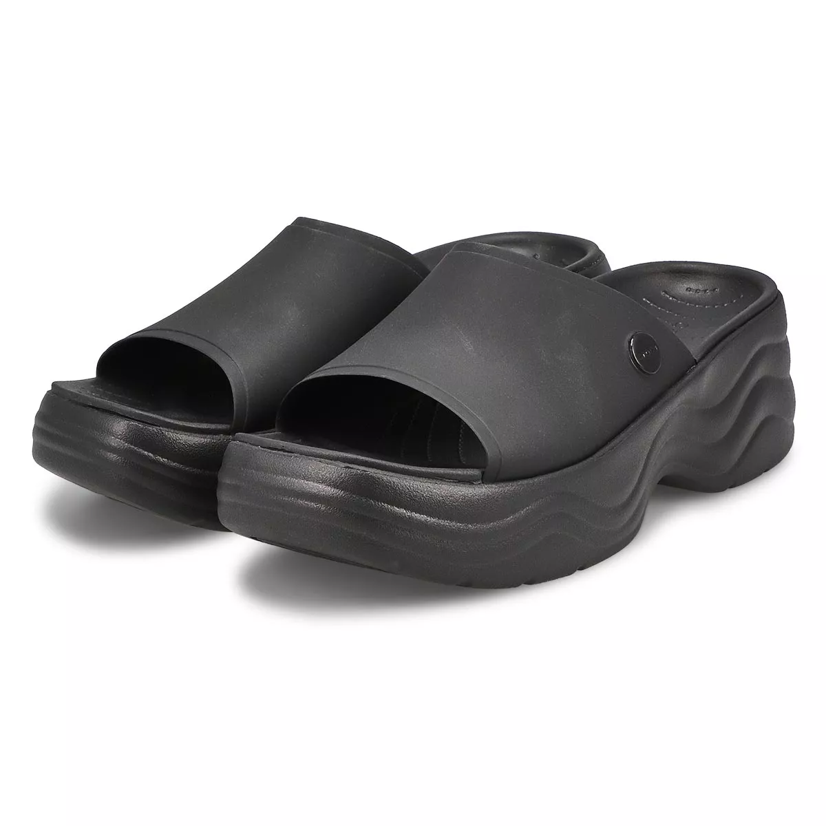 Cheap Crocs, Women's Skyline Platform Slide Sandal - Black 0127