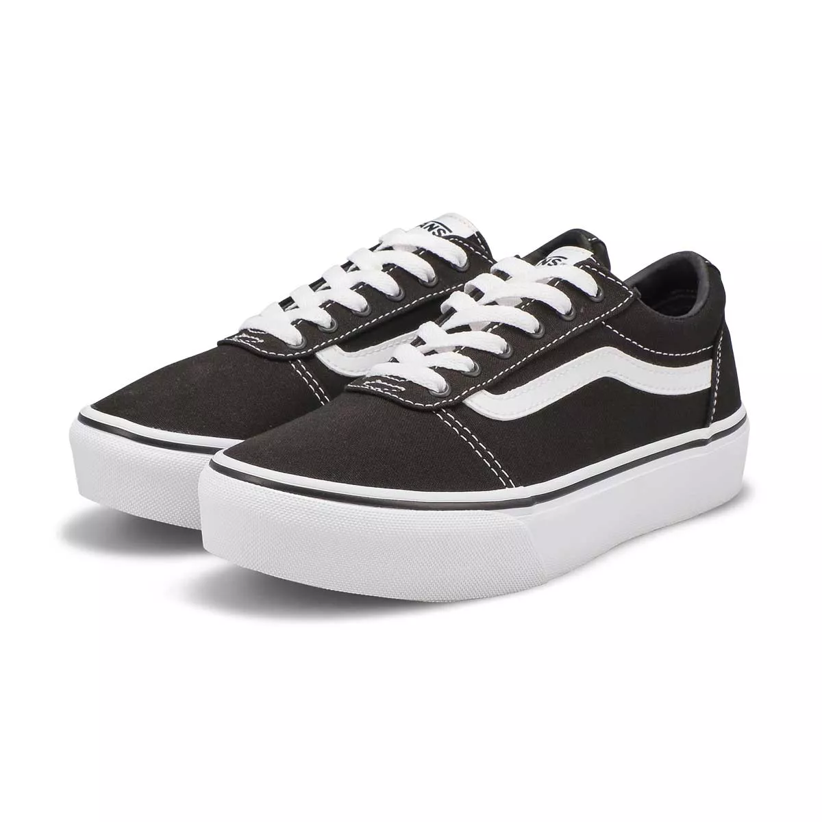 Cheap Vans, Baskets à lacets WARD PLATFORM, noir blanc, filles 0125