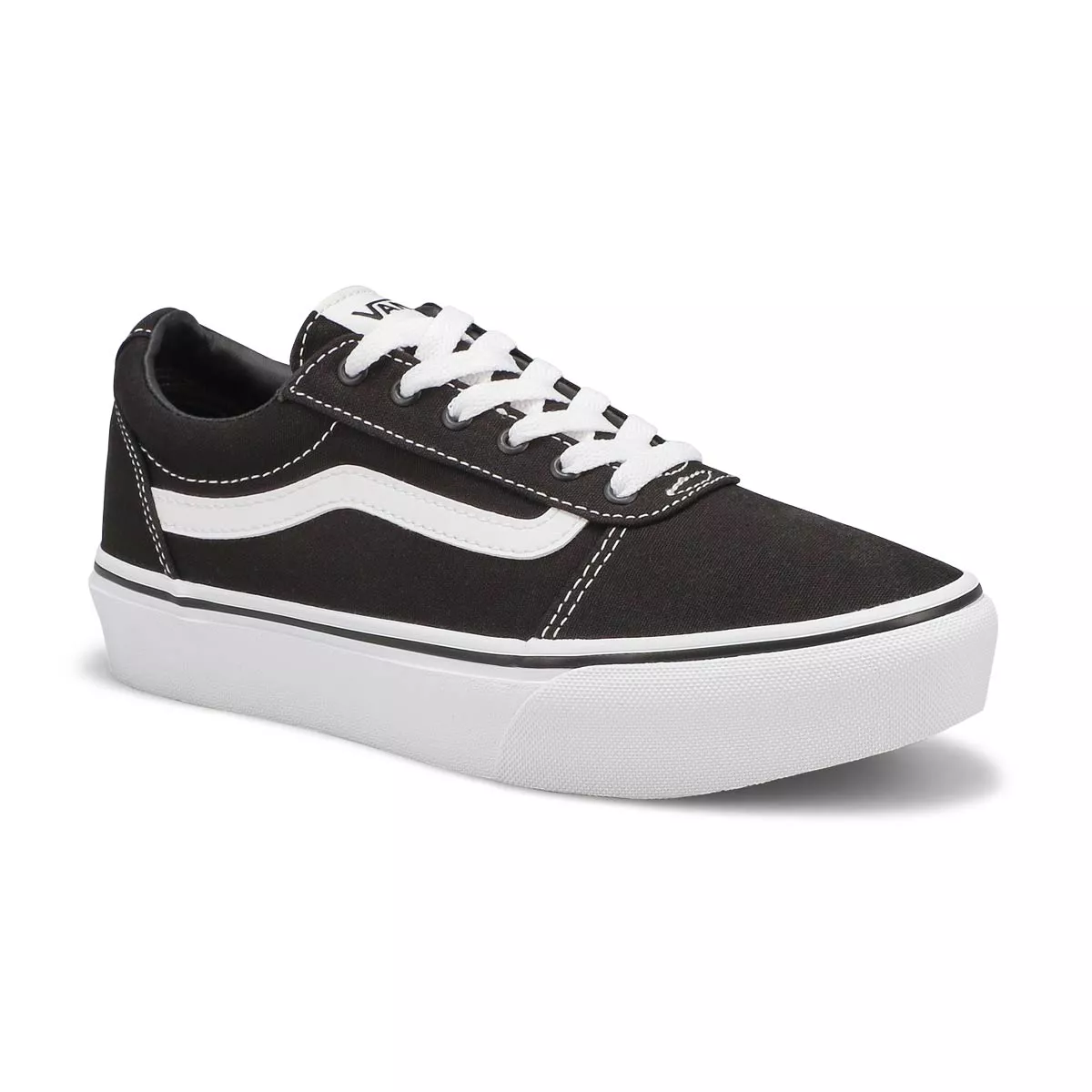 Vans, Baskets à lacets WARD PLATFORM, noir blanc, filles 0125