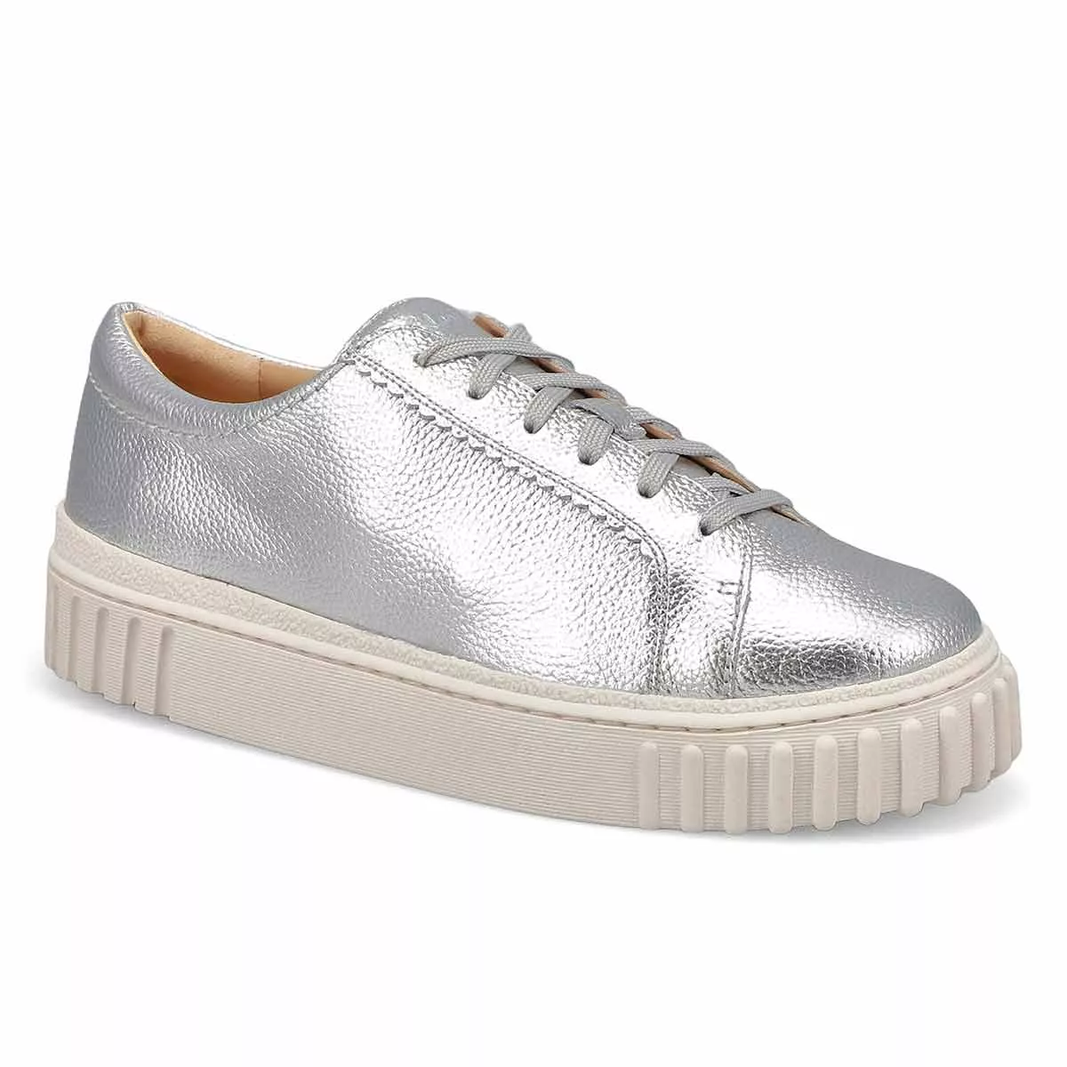 Clarks, Women's Mayhill Walk Lace Up Sneaker - Silver Metallic 0118