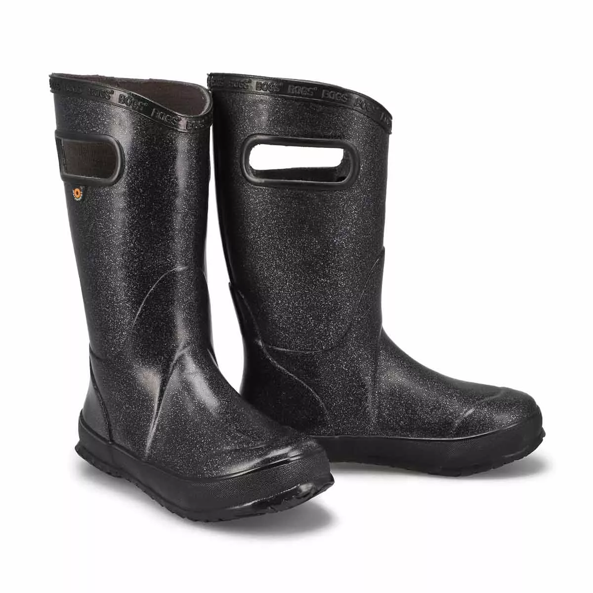 Affordable Bogs, Girl's Rainboot Glitter Rain Boot - Black 0129