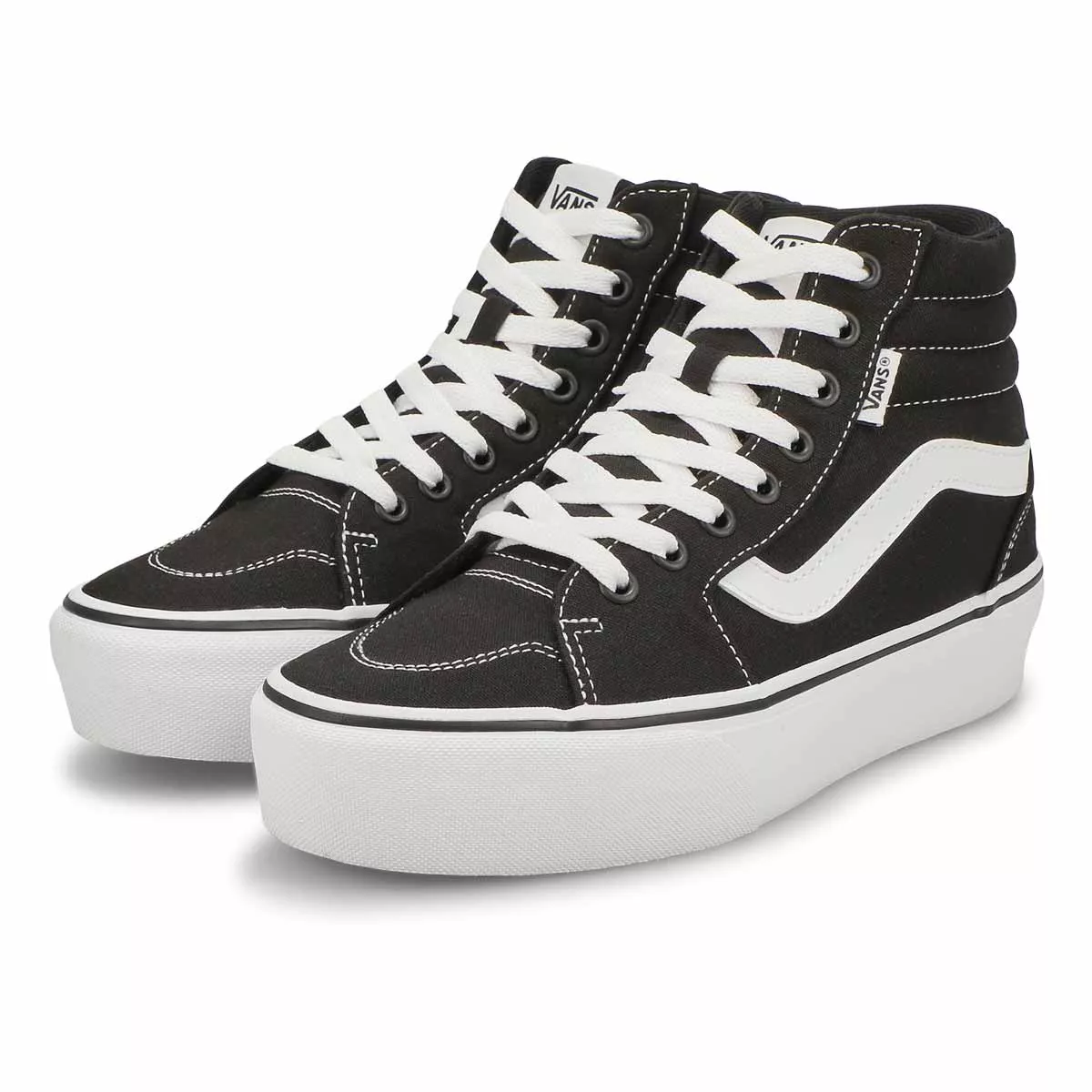 Cheap Vans, Women's Filmore Hi-Top Platform Sneaker - Black White 0125