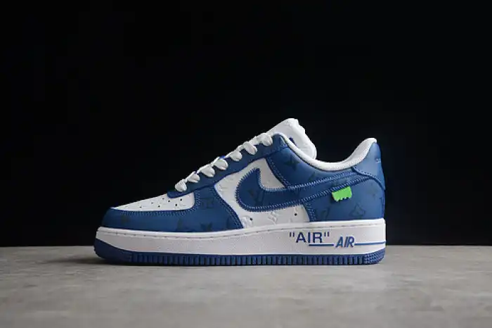 Louis Vuitton Nike Air Force 1 Low By Virgil Abloh White Royal 0123