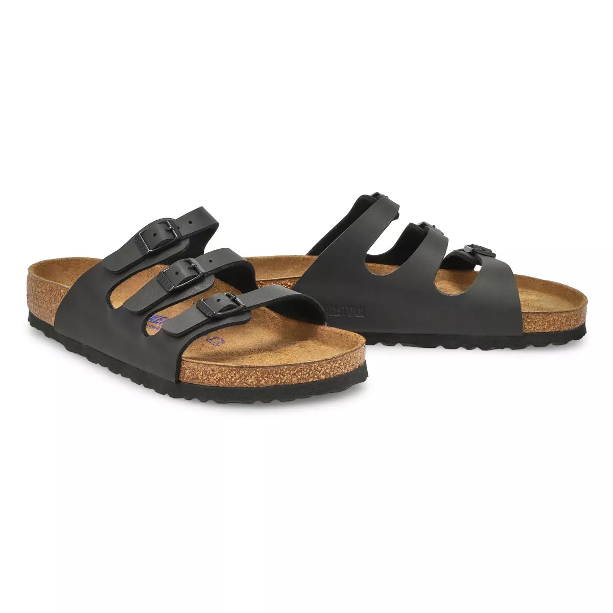 Cheap Birkenstock, Women's Florida Soft Birko-Flor 3-Strap Sandal - Black 0119