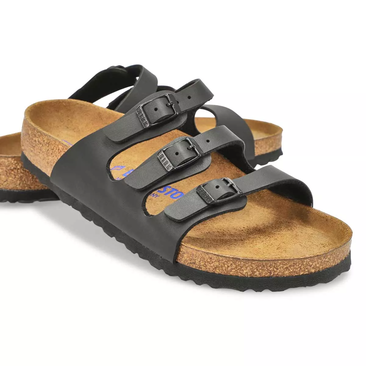 Cheap Birkenstock, Women's Florida Soft Birko-Flor 3-Strap Sandal - Black 0119