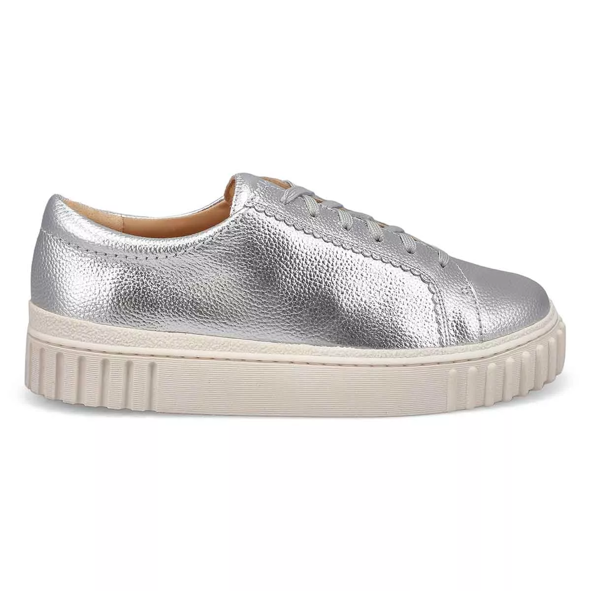 Affordable Clarks, Women's Mayhill Walk Lace Up Sneaker - Silver Metallic 0118