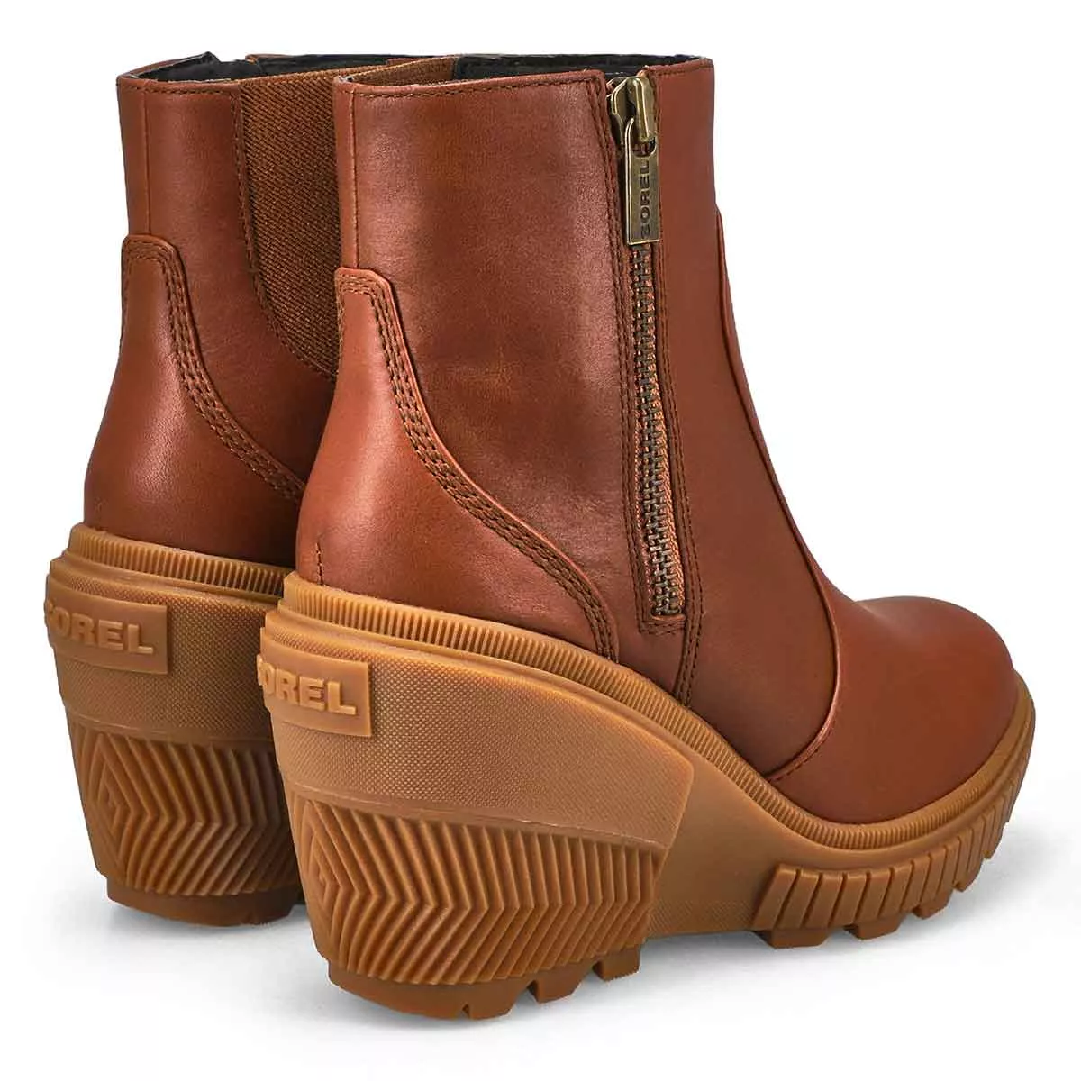 Cheap Sorel, Botte compensée imperméable ONA AVE ZIP WEDGE, havane velouté résine, femmes 0117